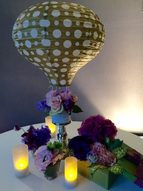 熱気球アレンジとキャンドル